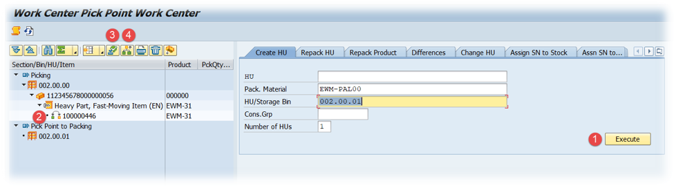 Warehouse Task Creation for Pick Point